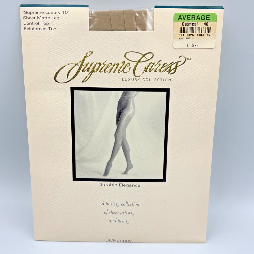 Supreme Caress Sheer Support Pantyhose Oatmeal Average Control Top
